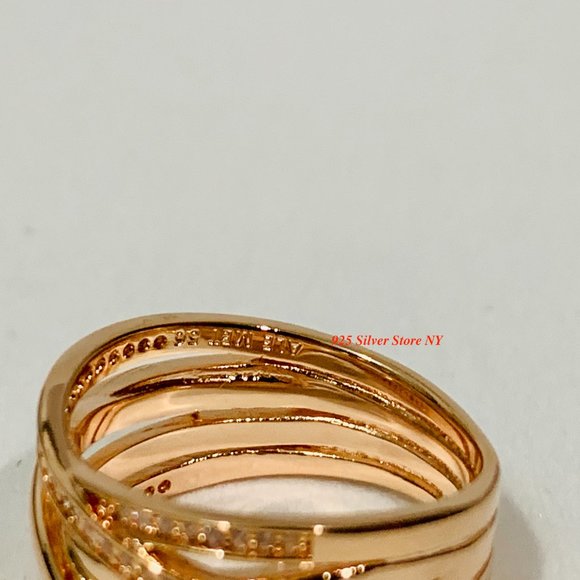 Pandora Rose Gold Ring 180919CZ Entwined Wide Ring - Picture 3 of 5